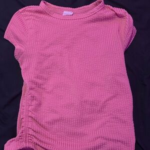abercrombie kids Pink Short Sleeve Ruched Side Top